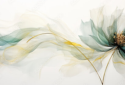AI Tapeta Akvarelový zelený kvet 670145912